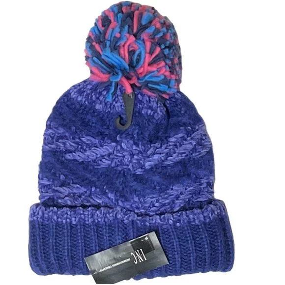 INC Chenille Striped Multi-Pom Beanie (444) INC Chenille Striped Multi-Pom Beanie (444) | eBay main image 2